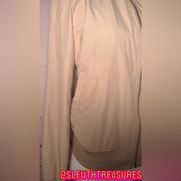 Zara Womens Light Solid Pink Long Sleeve Wind Breaker Jacket Size S Full Zip - Picture 3 of 8